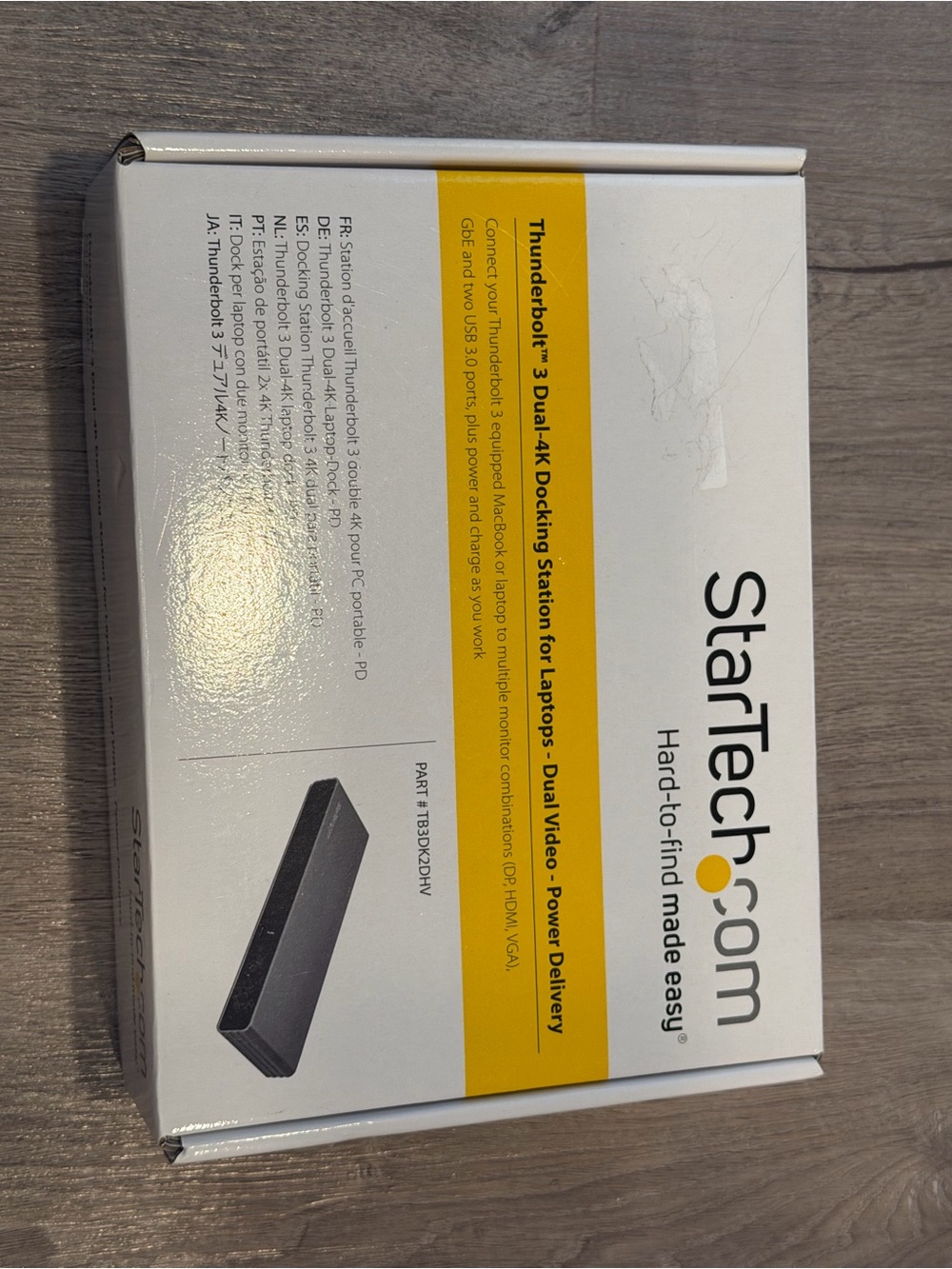 StarTech.com Thunderbolt 3 Dual-4K Docking Station - White with Yellow Accents